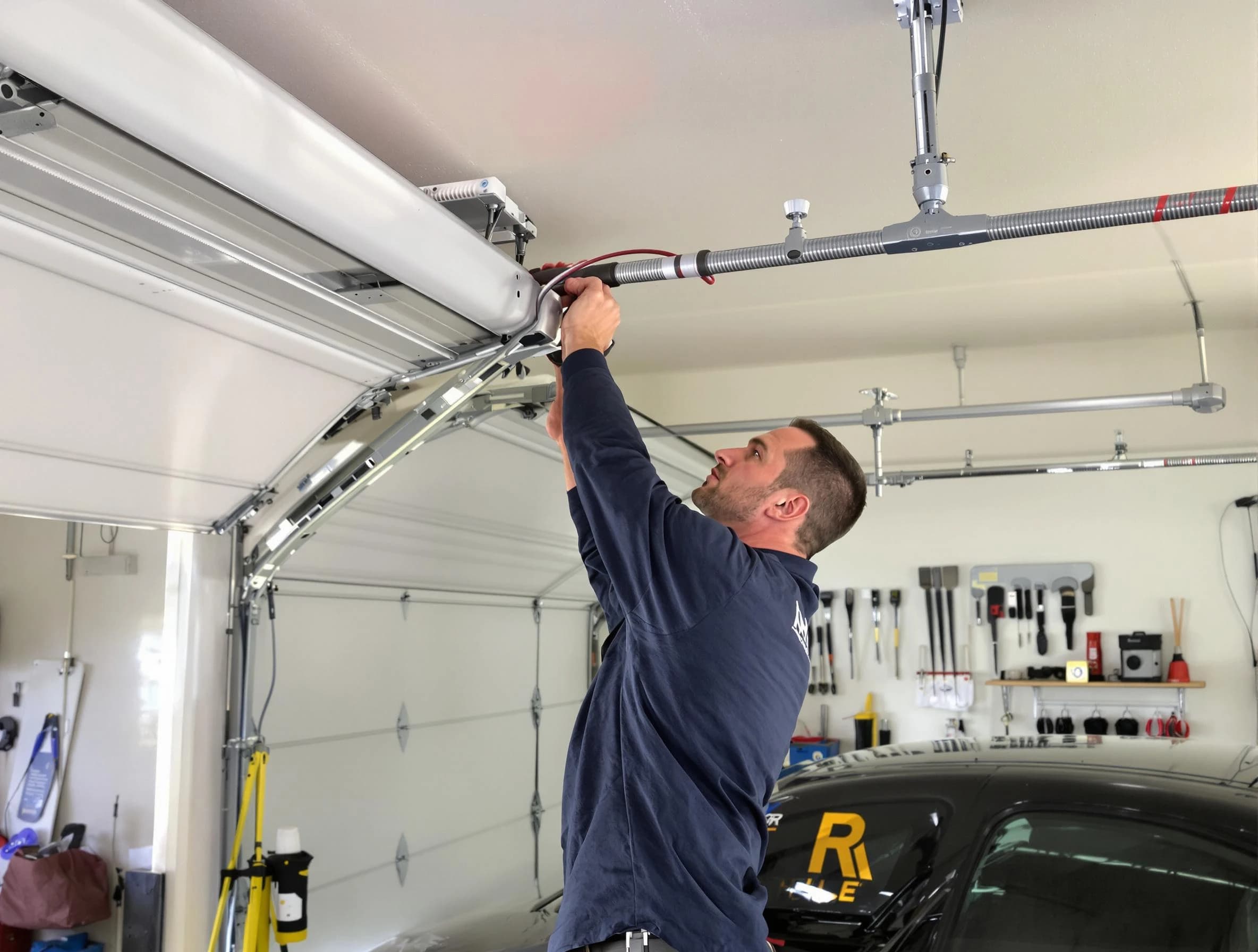 Palmetto Garage Door Repair technician performing garage door cable repair in Palmetto