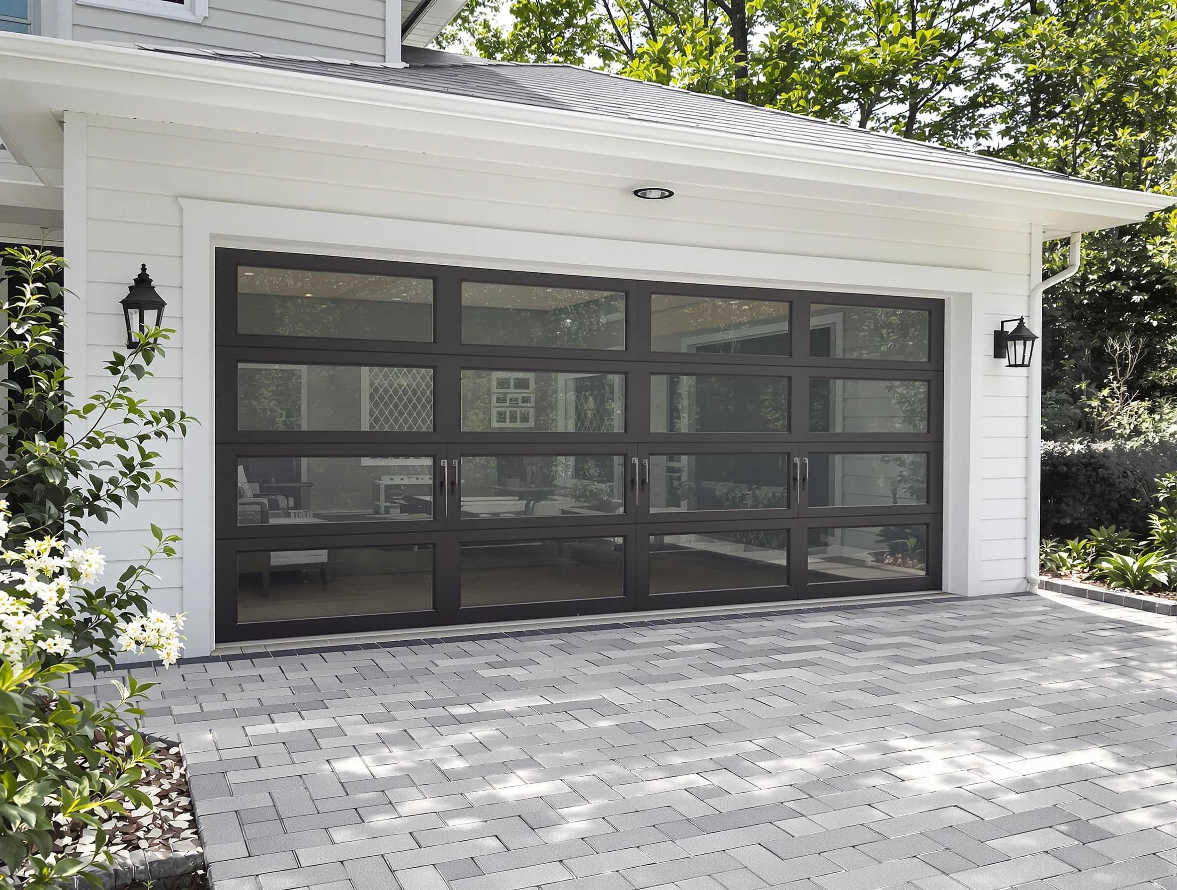 Palmetto Garage Door Repair design specialist presenting custom garage door options to Palmetto homeowner