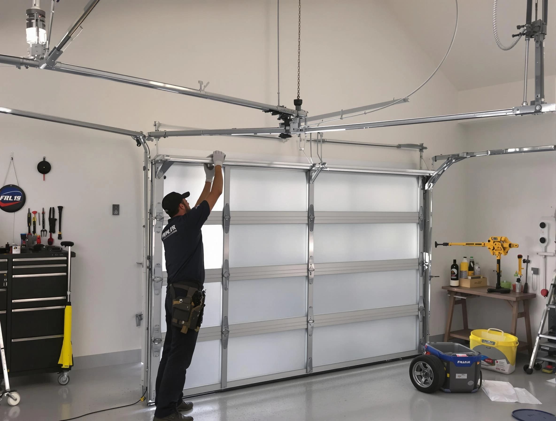 Palmetto Garage Door Repair certified team performing precision garage door installation in Palmetto