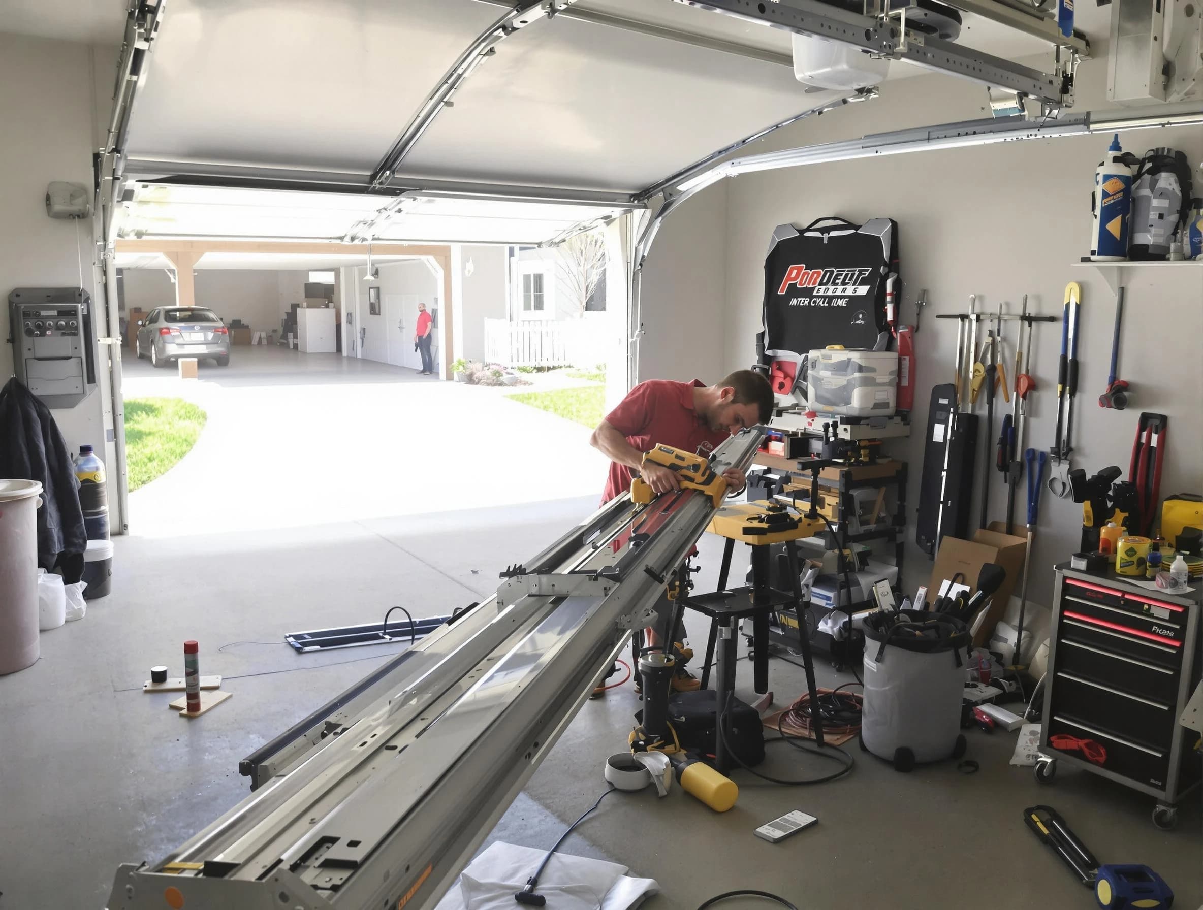 Palmetto Garage Door Repair expert performing track repair in Palmetto