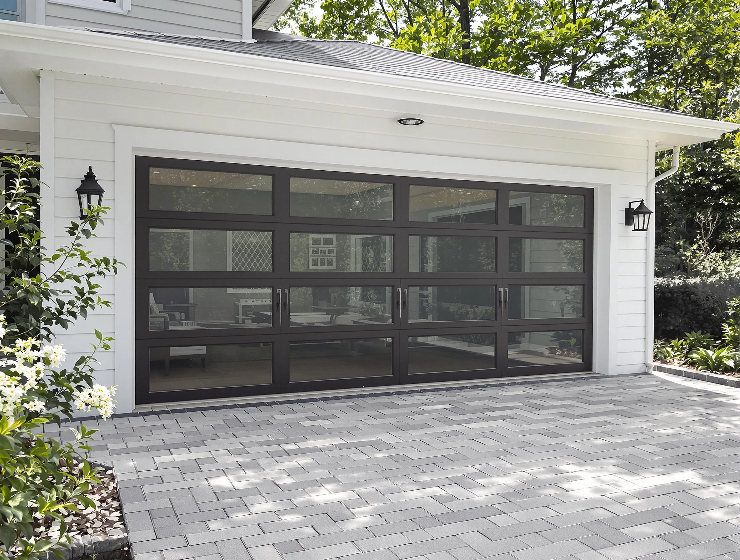 Palmetto Garage Door Repair design specialist presenting custom garage door options to Palmetto homeowner