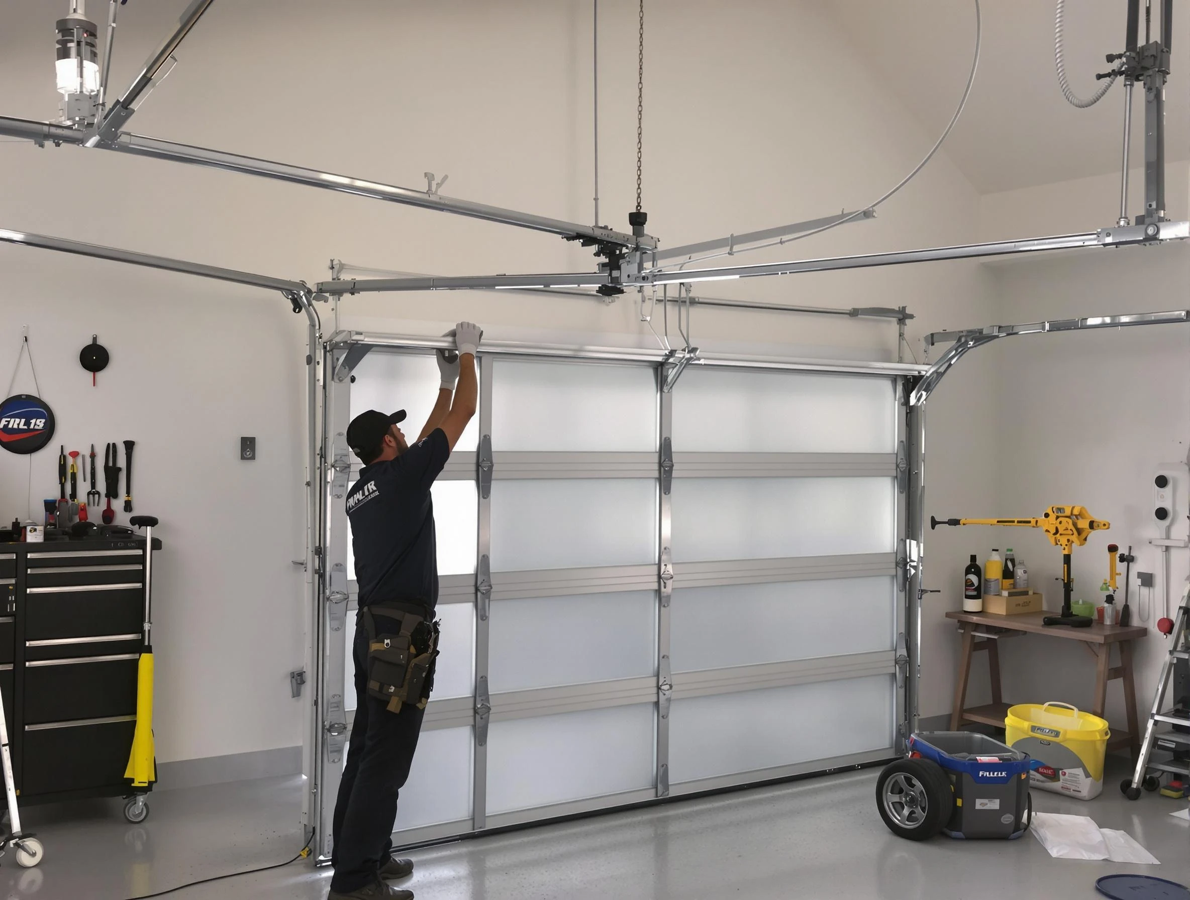 Palmetto Garage Door Repair certified team performing precision garage door installation in Palmetto